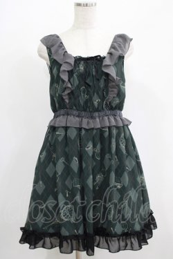 画像1: axes femme / アンティーク柄ワンピース M グリーン H-25-06-29-1025-AX-OP-NS-ZH