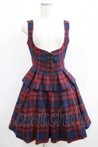 Victorian maiden / ブリティッシュチェックレースアップジャンパースカート Free Cherry H-25-06-29-1026-CL-OP-NS-ZH