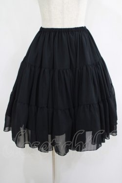 画像1: Victorian maiden / ボリュームシフォンペチコートスカート（ショート） Free ブラック H-25-06-29-1034-CL-SK-NS-ZH