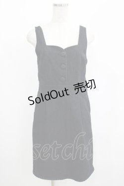 画像1: Fi.n.t / フロントくるみ釦デニムジャンスカ Free BLACK H-25-06-29-1036-CA-OP-NS-ZH