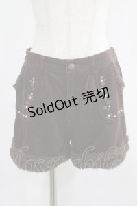 axes femme / パール付きコーデュロイパンツ M ブラウン H-25-06-29-1041-AX-PA-NS-ZH