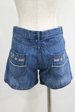 画像3: axes femme / バラ刺繍デニムショートパンツ M ブルー H-25-06-29-1042-AX-PA-NS-ZH