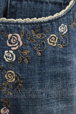 画像4: axes femme / バラ刺繍デニムショートパンツ M ブルー H-25-06-29-1042-AX-PA-NS-ZH
