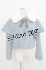 axes femme kawaii / ケープ付ショートコート M ブルー H-25-06-29-1046-AX-CO-NS-ZH