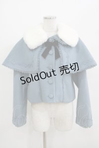 axes femme kawaii / ケープ付ショートコート M ブルー H-25-06-29-1046-AX-CO-NS-ZH