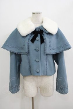 画像1: axes femme kawaii / ケープ付ショートコート M ブルー H-25-06-29-1046-AX-CO-NS-ZH