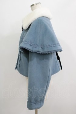 画像2: axes femme kawaii / ケープ付ショートコート M ブルー H-25-06-29-1046-AX-CO-NS-ZH