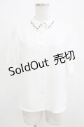 Fi.n.t / 配色タイ付きはしごリボン衿5分袖ブラウス Free OFF×NAVY H-25-06-29-1052-CA-BL-NS-ZH