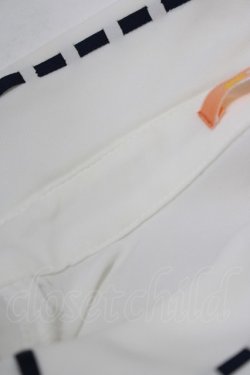 画像4: Fi.n.t / 配色タイ付きはしごリボン衿5分袖ブラウス Free OFF×NAVY H-25-06-29-1052-CA-BL-NS-ZH