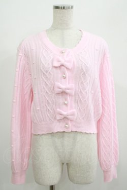 画像1: Angelic Pretty / Lovelyハート透かしニットカーディガン Free ピンク H-25-06-29-1058-AP-TO-NS-ZH