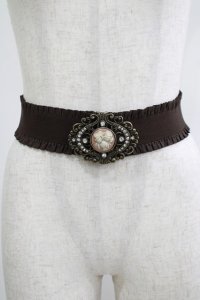 axes femme / カメオバックルゴムベルト Free ブラウン H-25-06-29-1070-AX-ZA-NS-ZH