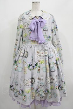 画像1: LIEF / 天使のカトラリーリボンワンピース M グレー H-25-06-29-1009-LO-OP-NS-ZH