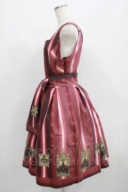 画像2: LIEF / クラウンレジメンタルストライプジャンパースカート L~XL ボルドー H-25-06-29-1012-LO-OP-NS-ZH