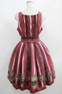 画像3: LIEF / クラウンレジメンタルストライプジャンパースカート L~XL ボルドー H-25-06-29-1012-LO-OP-NS-ZH