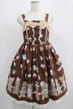 画像1: Angelic Pretty / なかよしジンジャークッキージャンパースカート Free ブラウン H-25-06-29-1014-AP-OP-NS-ZH