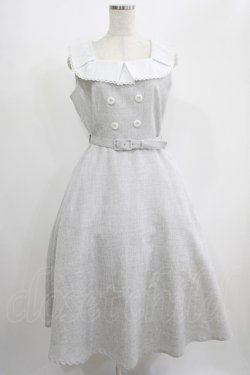 画像1: an another angelus / サマーツイードスクエアカラーワンピース Free L/GRAY H-25-06-29-1019-CA-OP-NS-ZH
