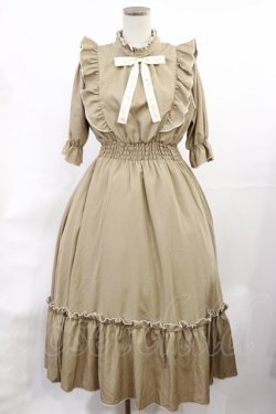 画像1: m petit by misako / NINA'SコラボAMハイショクメローワンピース S ベージュ H-25-06-29-010-LO-OP-NS-ZH