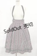 axes femme POETIQUE / サスペンダー付レジメスカート M ボルドー H-25-06-29-012-AX-SK-NS-ZH