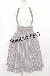 axes femme POETIQUE / サスペンダー付レジメスカート M ボルドー H-25-06-29-012-AX-SK-NS-ZH