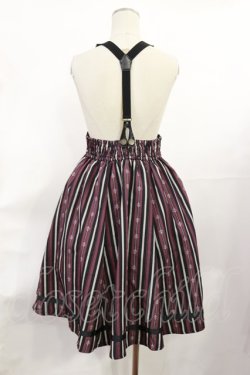 画像2: axes femme POETIQUE / サスペンダー付レジメスカート M ボルドー H-25-06-29-012-AX-SK-NS-ZH