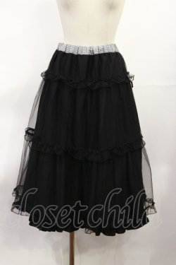 画像1: m petit by misako / NINA'S RVパニエスカート S ブラック/ギンガム(リバーシブル) H-25-06-29-014-LO-SK-NS-ZH
