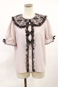 Majoretty / レース襟ブラウス M ピンク H-25-06-29-016-LO-BL-NS-ZH