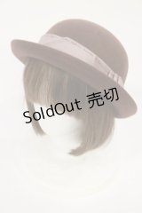 axes femme / パール付きリボンボーラー帽  ブラウン H-25-06-29-033-AX-AC-NS-ZH