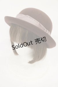 axes femme / パール付きリボンボーラー帽  ブラウン H-25-06-29-033-AX-AC-NS-ZH