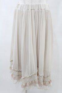 axes femme / プリーツシフォンパンツ M アイボリー H-25-06-30-027-AX-PA-YZ-ZH