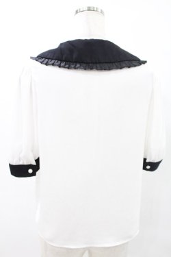 画像2: Jamie エーエヌケー / クロスモチーフブラウス M オフ/ブラック H-25-06-30-029-LO-BL-NS-ZH