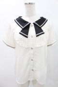 axes femme POETIQUE / セーラーデザインブラウス M アイボリー/ブラック H-25-06-30-033-AX-BL-NS-ZH