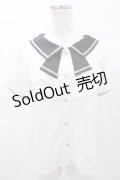 axes femme POETIQUE / セーラーデザインブラウス M アイボリー/ブラック H-25-06-30-033-AX-BL-NS-ZH