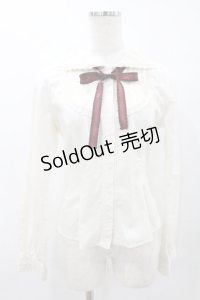 Victorian maiden / リボン付きピンタック セーラーカラーブラウス Free アイボリー/ボルドー H-25-06-30-034-CL-BL-NS-ZH