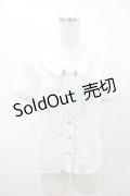 Blue rouge / タイ付き半袖ブラウス Free オフ/サックス H-25-06-30-036-CA-BL-NS-ZH
