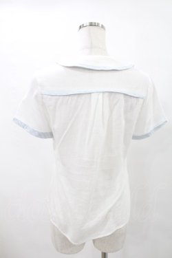 画像2: Blue rouge / タイ付き半袖ブラウス Free オフ/サックス H-25-06-30-036-CA-BL-NS-ZH