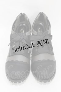 axes femme / 配色レースアップブーティー L(24.5cm） ブラック H-25-06-30-1001-AX-SH-NS-ZH
