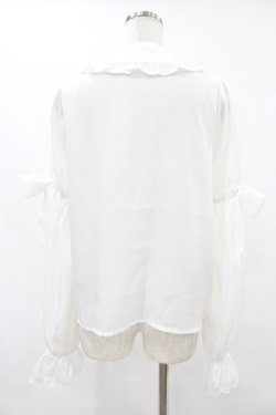 画像2: Chalmiere / 長袖ヴィンテージサテンブラウス M オフ H-25-06-30-1041-0-BL-NS-ZH