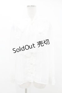 DearMyLove / フリルボウタイリボンシフォンブラウス LL オフ H-25-06-30-1042-EL-BL-NS-ZH