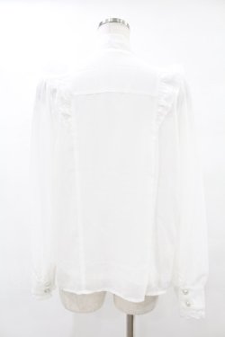 画像2: DearMyLove / フリルボウタイリボンシフォンブラウス LL オフ H-25-06-30-1042-EL-BL-NS-ZH