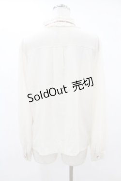 画像2: axes femme POETIQUE / 巻き薔薇デザインフリルブラウス M オフ/ピンク H-25-06-30-1044-AX-BL-NS-ZH