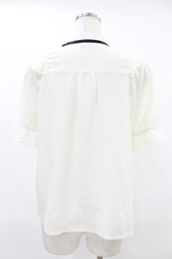 画像2: axes femme POETIQUE / 花ブローチ付プチスタンドブラウス M オフ H-25-06-30-1046-AX-BL-NS-ZH