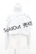 DearMyLove / ハイネックフリルレースリボンパーカー M~L ブルーグレー H-25-06-30-1055-EL-TO-NS-ZH