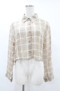 DearMyLoveRose / シアーチェックショートシャツ M~L ベージュ H-25-06-30-1056-EL-BL-NS-ZH