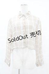 DearMyLoveRose / シアーチェックショートシャツ M~L ベージュ H-25-06-30-1056-EL-BL-NS-ZH