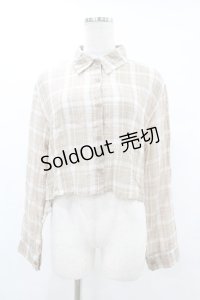 DearMyLoveRose / シアーチェックショートシャツ M~L ベージュ H-25-06-30-1056-EL-BL-NS-ZH
