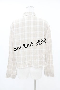 画像2: DearMyLoveRose / シアーチェックショートシャツ M~L ベージュ H-25-06-30-1056-EL-BL-NS-ZH