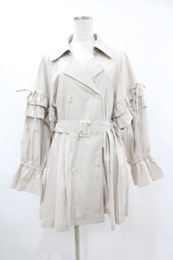 画像1: DearMyLoveRose / バックプリーツショートトレンチコート 3L ブラック H-25-06-30-1059-EL-CO-NS-ZH