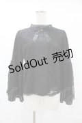 axes femme POETIQUE / リボン付レース姫袖ブラウス M ブラック H-25-06-30-1063-AX-BL-NS-ZH