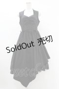 axes femme POETIQUE / コルセットデザインアシメワンピース M ブラック H-25-06-30-1017-AX-OP-NS-ZH
