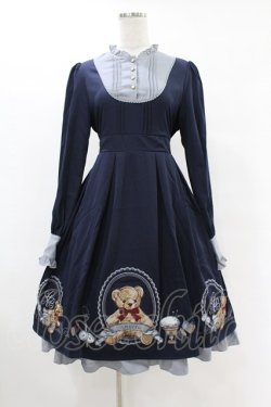 画像1: Amavel / Handmade Teddy Bearワンピース Free ネイビー H-25-06-30-1021-CA-OP-NS-ZH